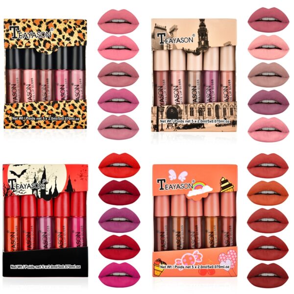 Velvet Waterproof Lipstick 5 Pcs Set